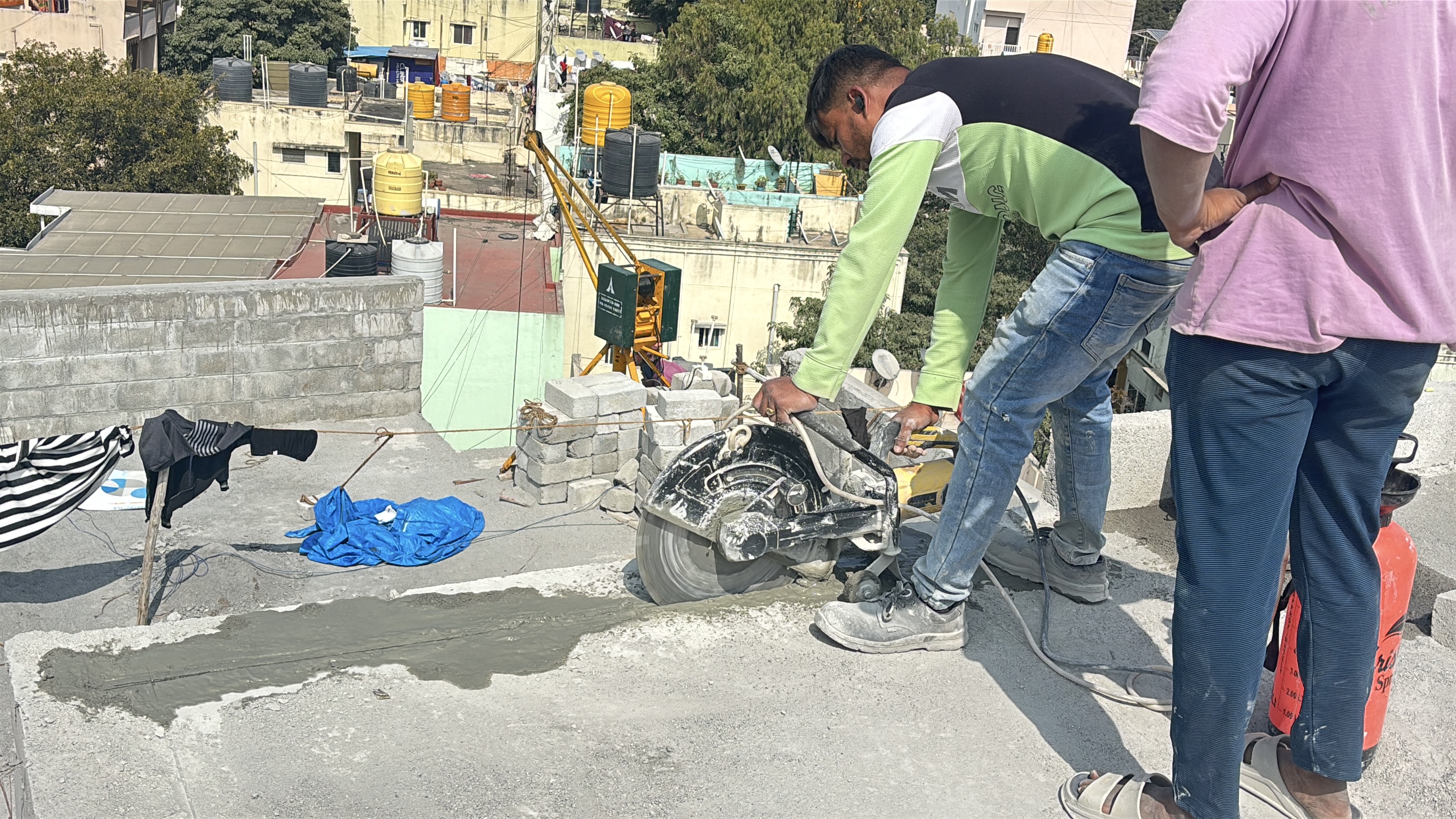 Slab cutting